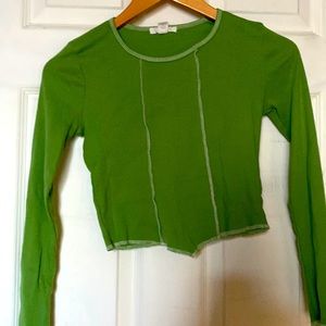 Long sleeve color green